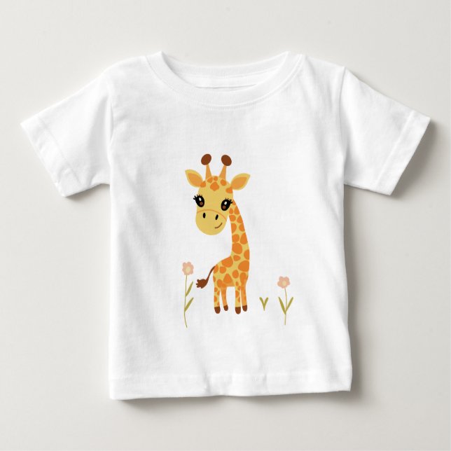 T-shirt Pour Bébé Bébé mignon Giraffe Boho (Devant)