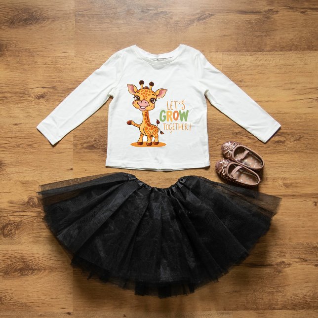 T-shirt Pour Bébé "Bébé mignon Giraffe : 'Croissons ensemble'" (Créateur téléchargé)