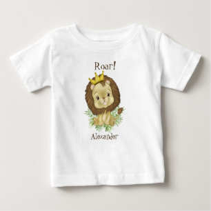 T-shirt Pour Bébé Bébé mignon Lion King Aquarelle Jungle Roar!