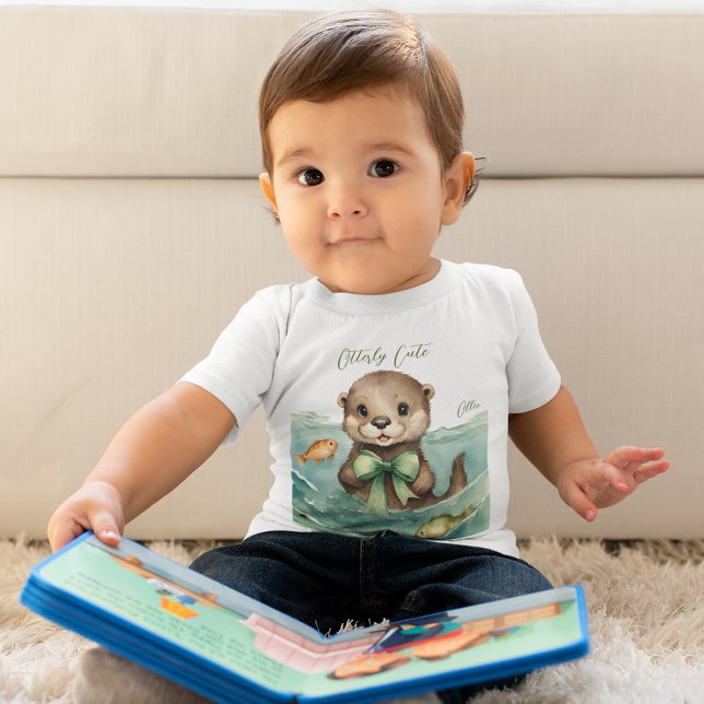 T-shirt Pour Bébé Bébé mignon Otter Sexe Neutre (Créateur téléchargé)