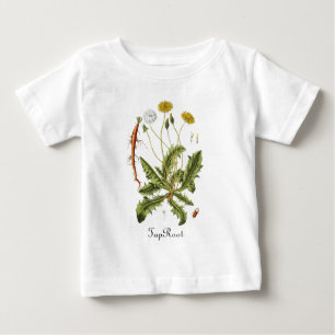 T-shirt Pour Bébé Bébé mignon petit robinet racine Vintage Dandelion