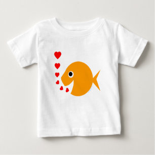 T-shirt Pour Bébé Bébé mignon poisson d'or souffler des baisers co