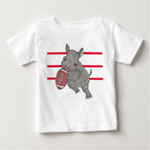 Bébé mignon Rhino Américain Football Bébé T-shirt
