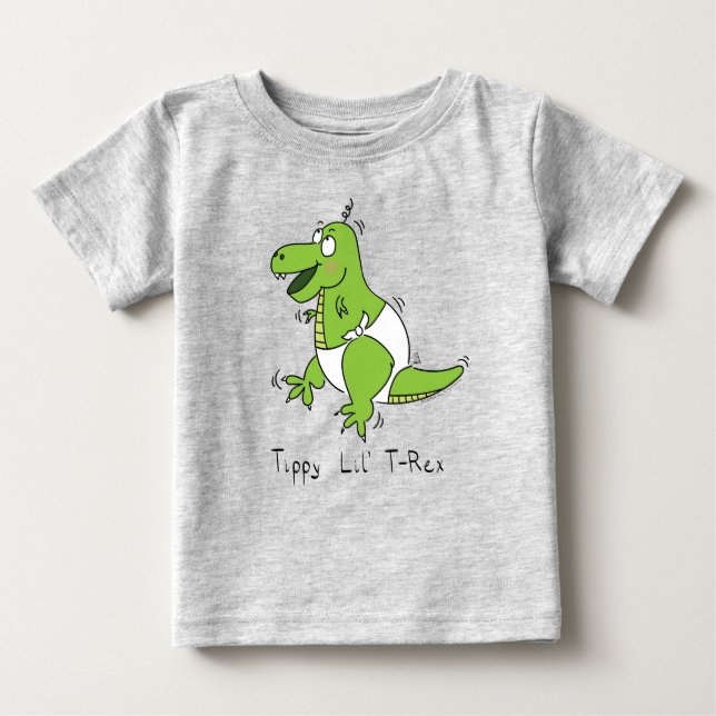 T-shirt Pour Bébé Bébé mignon T-Rex Dinosaur Enfants (Devant)