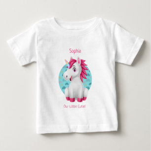 T-shirt Pour Bébé Bébé mignon Unicorn Dessin, do-it-yourself Nom et