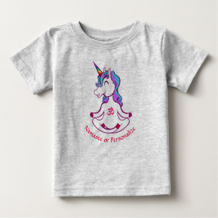 T-shirt Pour Bébé Bébé mignon Unicorn Zen Yoga Méditation Namaste