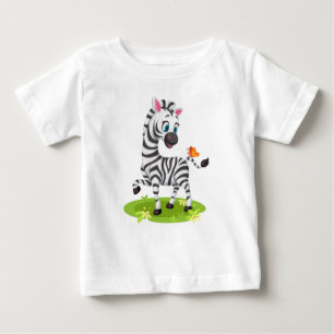 T-shirt Pour Bébé Bébé mignon Zebra Cartoon-23960