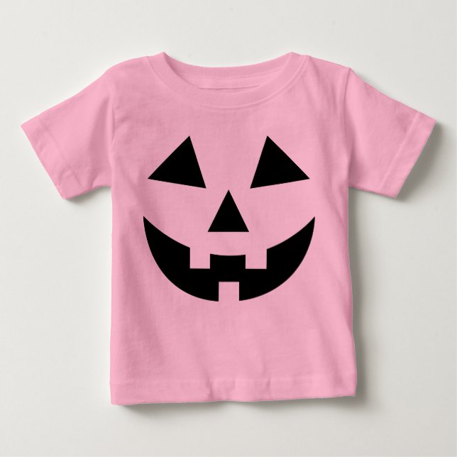 T-shirt Pour Bébé Bébé mignonne Filles Citrouille rose Costume d'Hal (Devant)