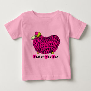 T-shirt Pour Bébé Bébé Né en chèvre bélier Année Bodysuit rose