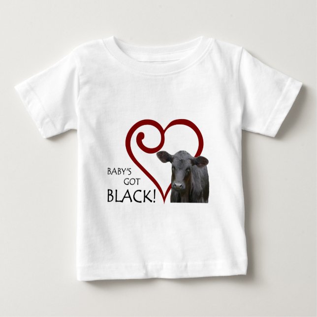 T-shirt Pour Bébé Bébé obtenu noir (Devant)