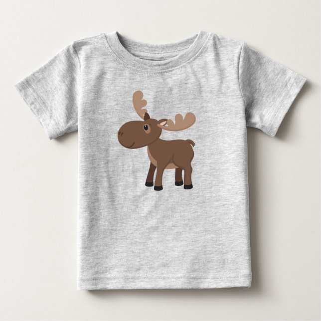 T-shirt Pour Bébé Bébé orignal mignon animal (Devant)