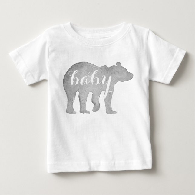 T-shirt Pour Bébé Bébé Ours Aquarelle bébé Tee de baseball (Devant)