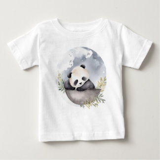 T-shirt Pour Bébé Bébé Panda Ours à l'aquarelle endormi