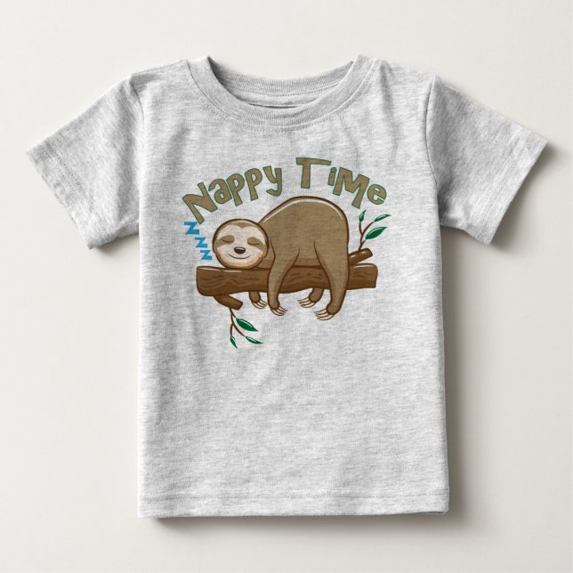 T-shirt Pour Bébé Bébé Paresseux Bébé (Devant)