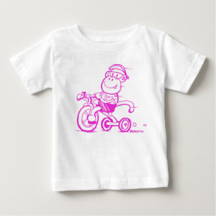 T-shirt Pour Bébé Bébé pédalage singe Tricycle
