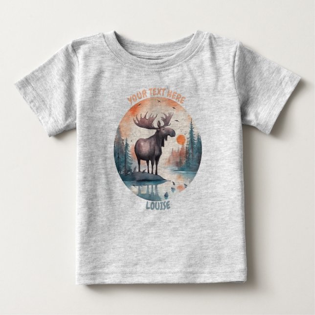T-shirt Pour Bébé bébé personnalisé Moose Tee (Devant)