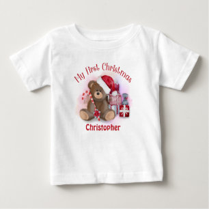 T-shirt Pour Bébé Bébé personnalisé Premier Ours en peluche de Noël