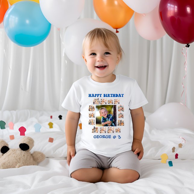 T-shirt Pour Bébé Bébé Photo Fête Animaux Thème Anniversaire (Créateur téléchargé)