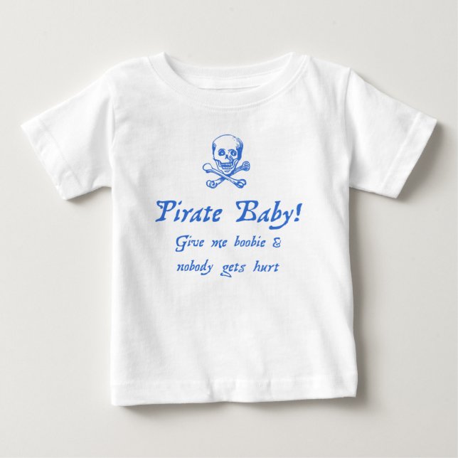 T-shirt Pour Bébé Bébé pirate humoristique (Devant)
