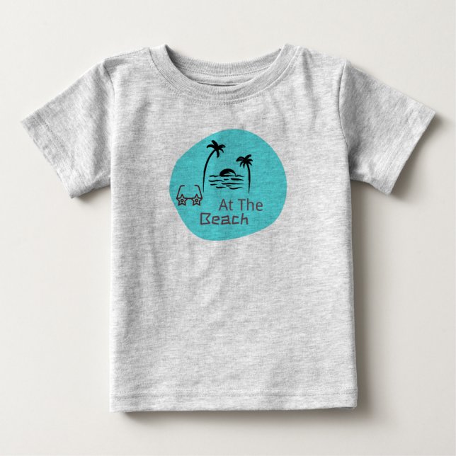 T-shirt Pour Bébé Bébé plage gris  (Devant)