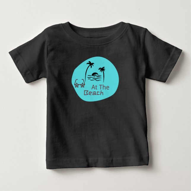 T-shirt Pour Bébé Bébé plage gris  (Devant)