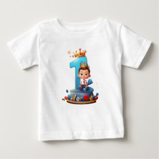 T-shirt Pour Bébé Bébé premier anniversaire avec bougie