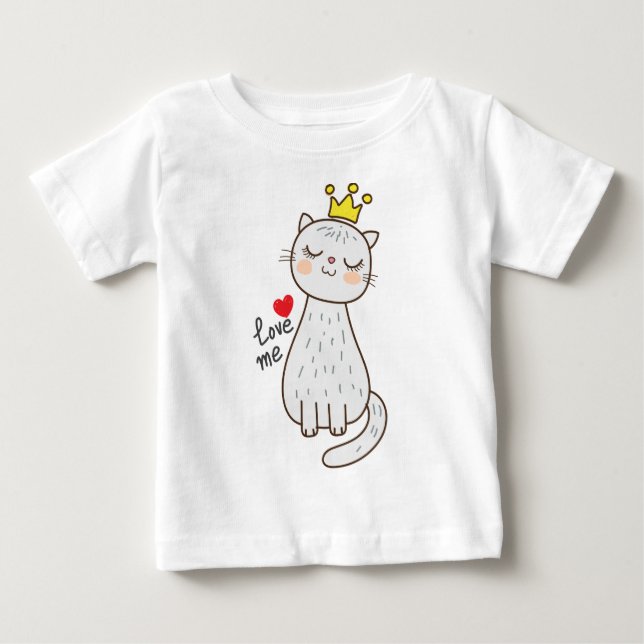 T-shirt Pour Bébé Bébé princesse chat (Devant)