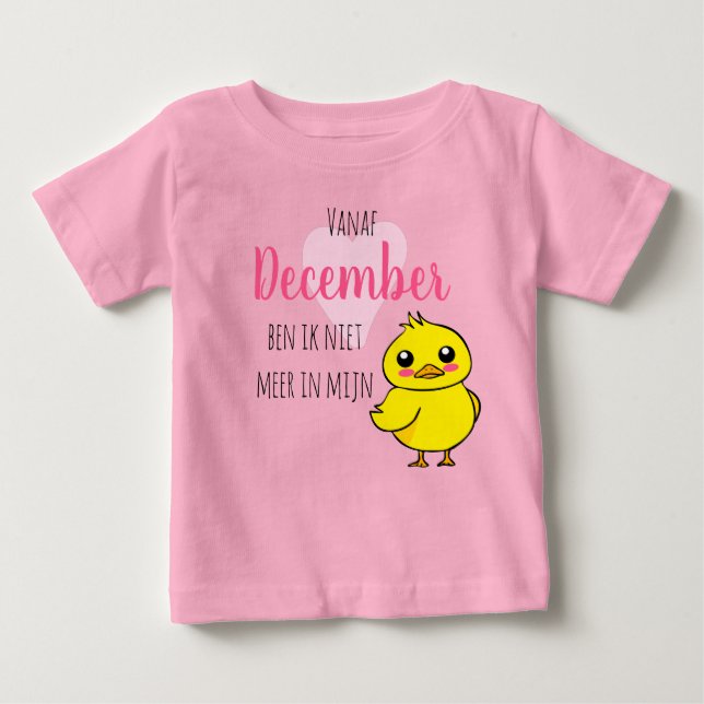 T-shirt Pour Bébé Bébé révéler Niet meer in mijn eendje schattig (Devant)