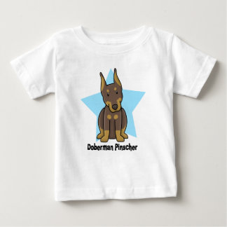 T-shirt Pour Bébé Bébé rouge de Pinscher de dobermann d'étoile de