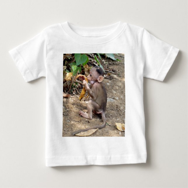 T-shirt Pour Bébé Bébé singe (Devant)