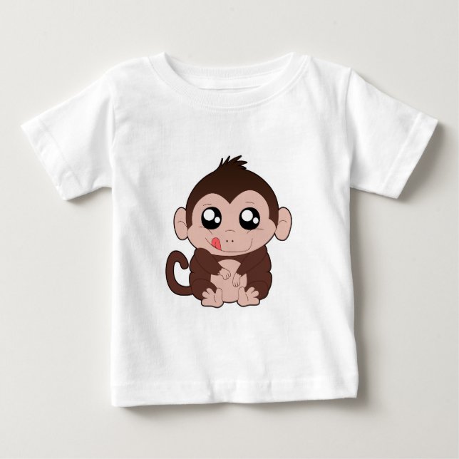 T-shirt Pour Bébé Bébé singe croustillant (Devant)