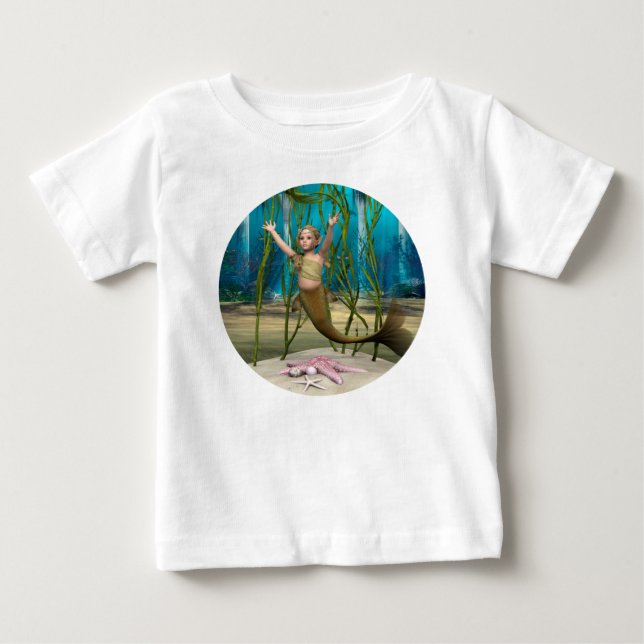 T-shirt Pour Bébé Bébé Sirène (Devant)