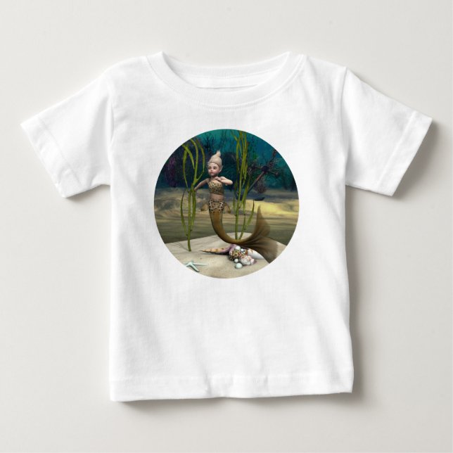 T-shirt Pour Bébé Bébé sirène mignon (Devant)