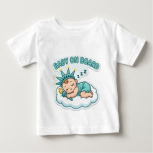 T-shirt Pour Bébé Bébé Statue de la Liberté endormi