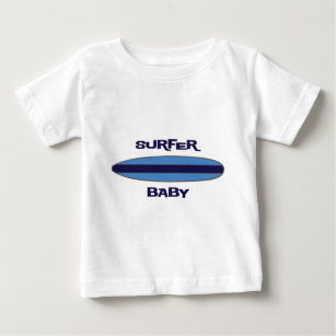 T-shirt Pour Bébé Bébé surfeur bleu