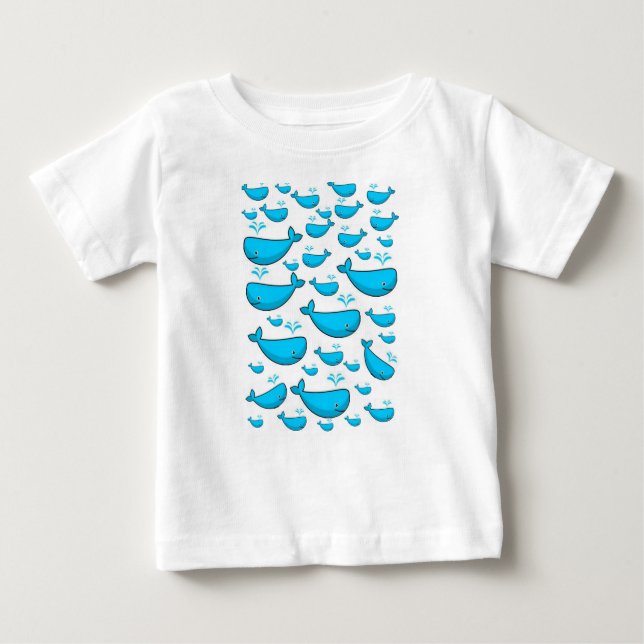 T-shirt Pour Bébé Bébé T-shirt baleine (Devant)