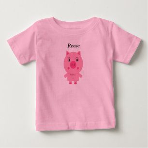 T-shirt Pour Bébé Bébé Tee avec porc rose mignon