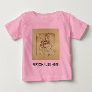 T-shirt Pour Bébé Bébé, Tee - shirt - Carrousel de poney pourpre