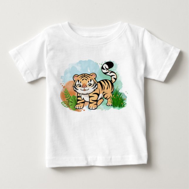 T-shirt Pour Bébé Bébé Tigre (Devant)