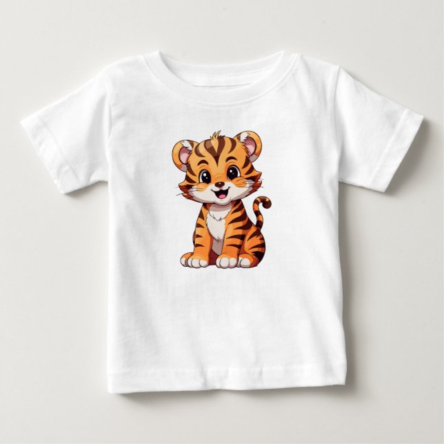 T-shirt Pour Bébé Bébé tigre (Devant)