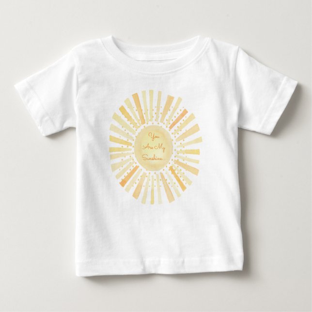 T-shirt Pour Bébé Bébé Tu Es Mon Soleil Jaune Orange (Devant)