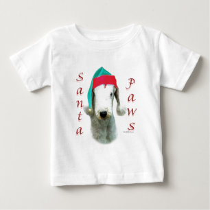 T-shirt Pour Bébé Bedlington Terrier Père Noël Paws