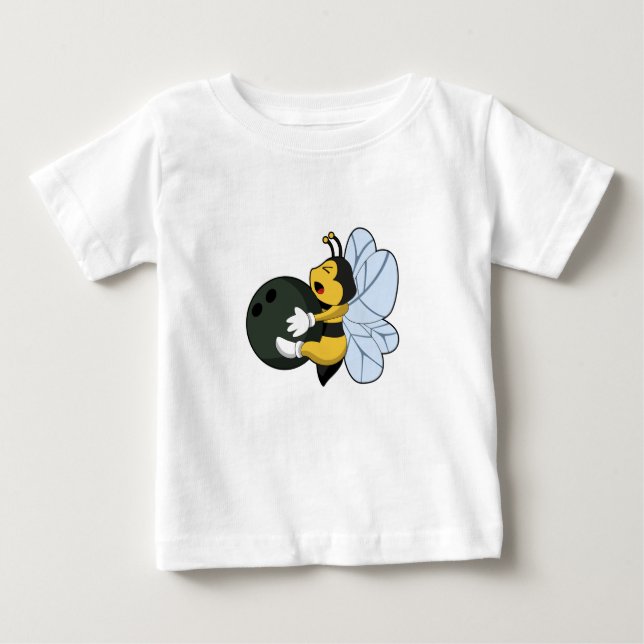 T-shirt Pour Bébé Bee at Bowling (Devant)