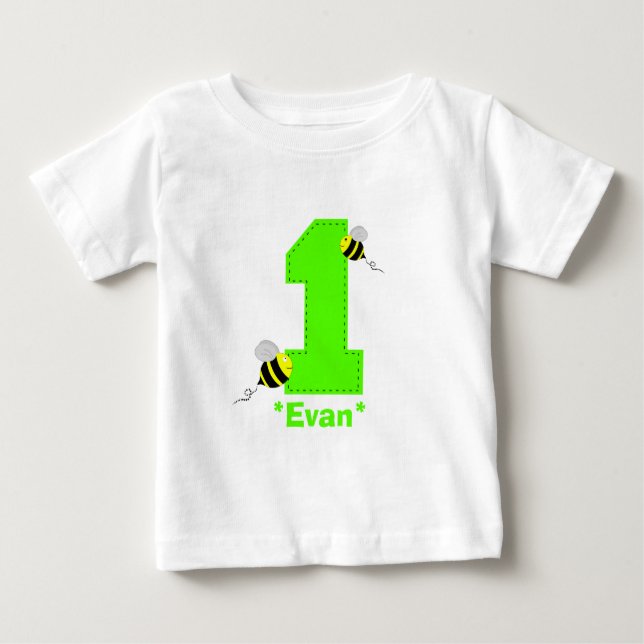 T-shirt Pour Bébé Bees First Birday Boy Shirt (Devant)