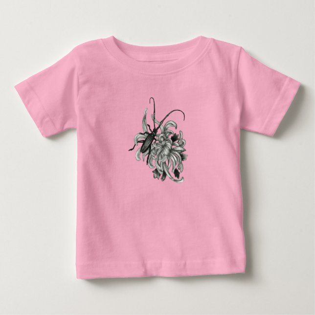 T-shirt Pour Bébé Beetle et chrysanthème (Devant)
