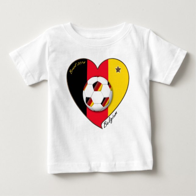 T-shirt Pour Bébé « BELGIUM » Soccer 2014. Football de la Belgique (Devant)