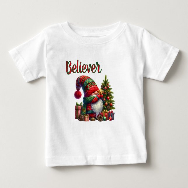 T-shirt Pour Bébé Believer In Santa Claus (Devant)