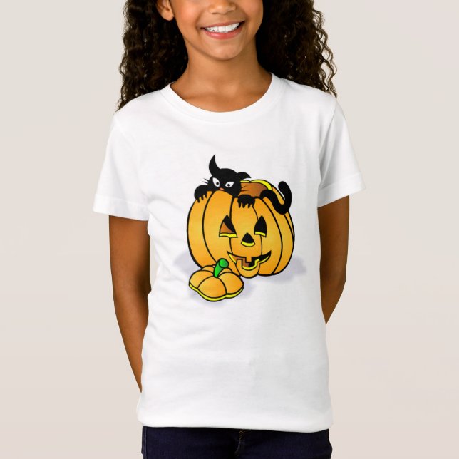 T-shirt pour bébé Bella pour filles/Citrouille (Devant)