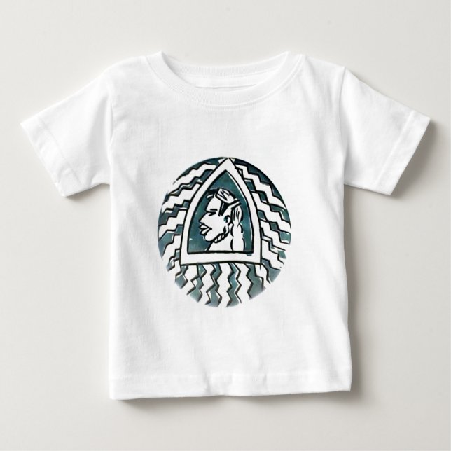 T-shirt Pour Bébé Belle Africaine Bongo Massai Portrait Tribal Art (Devant)
