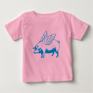T-shirt Pour Bébé Belle ailes de porc volante